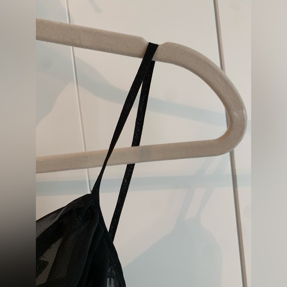 Vintage 90s Victoria's Secret Gold Label Black Floral Slip Dress Size Small - Picture 8 of 9